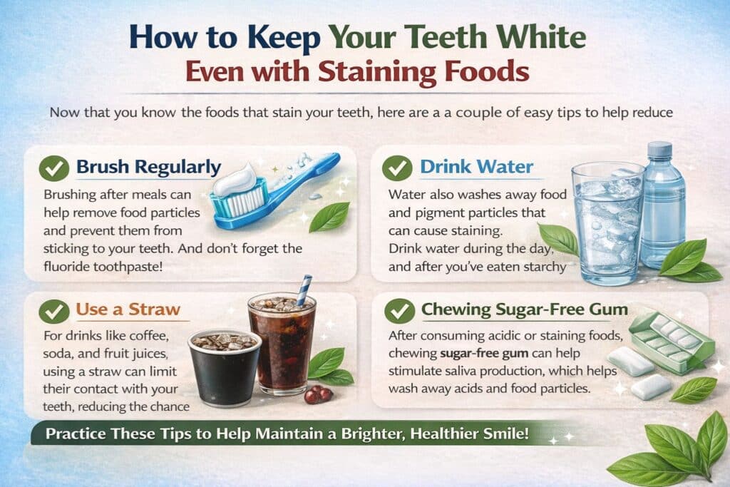 keep teeth white even with staining foods